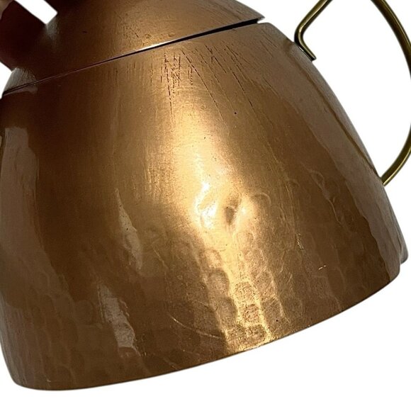 Vtg MCM O.H. Lagerstedt Swedish Hammered Copper Brass Covered Sugar Bowl - Picture 6 of 10